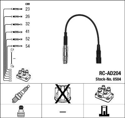 Tändkabel - Tändkabelsats NGK 0504