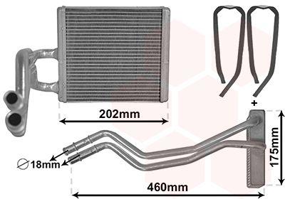 Värmeväxlare - Värmeväxlare, kupévärmare VAN WEZEL 18006455