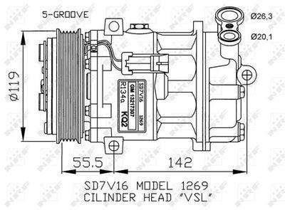 A/C-kompressor - Kompressor, klimatanläggning NRF 32818