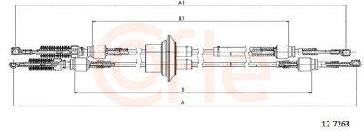 Kabel, manuell växellåda - Vajer, manuell transmission COFLE 92.12.7263