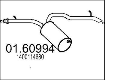 Avgasdämpare - Bakre ljuddämpare MTS 01.60994