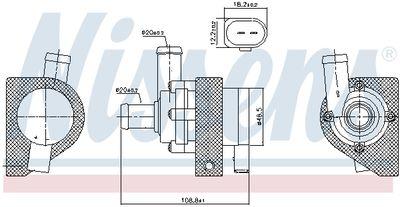 Hjälpvattenspump - Extravattenpump, laddluftkylare NISSENS 832109