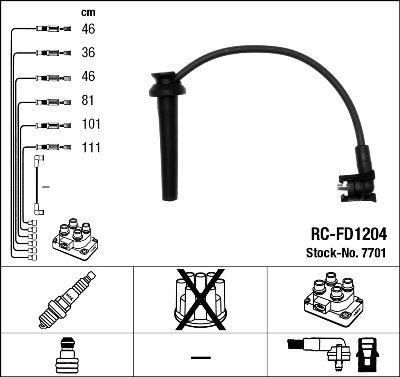 Tändkabel - Tändkabelsats NGK 7701