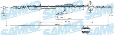Parkeringsbromskablar - Vajer, parkeringsbroms SAMKO C0492B