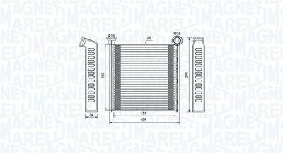 Värmeväxlare - Värmeväxlare, kupévärmare MAGNETI MARELLI 350218448000