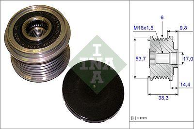 Frikopplingsnav - Frihjulskoppling, generator INA 535 0203 10