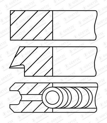 Kolvringar - Kolvringsats GOETZE ENGINE 08-432200-10