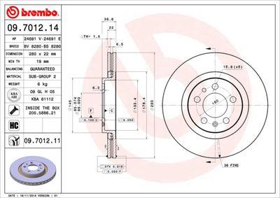 Bromsskivor - Bromsskiva BREMBO 09.7012.11