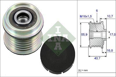 Frikopplingsnav - Frihjulskoppling, generator INA 535 0028 10