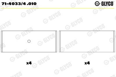 Vevaxellager - Vevstakslager GLYCO 71-4033/4 .010