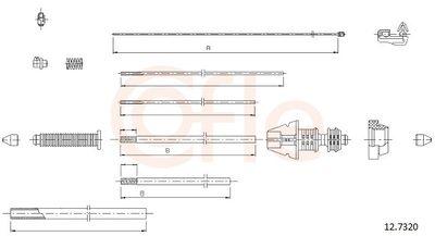 Spjällkabel - Gasvajer COFLE 92.12.7320