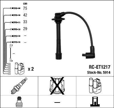 Tändkabel - Tändkabelsats NGK 5914