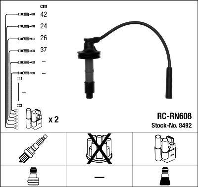 Tändkabel - Tändkabelsats NGK 8492