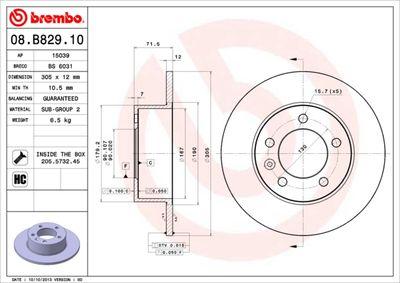 Bromsskivor - Bromsskiva BREMBO 08.B829.10