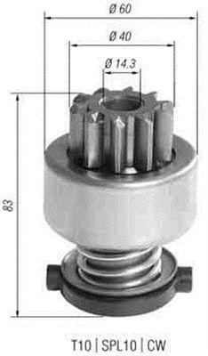 Startmotordelar - Drev, startmotor MAGNETI MARELLI 940113020393