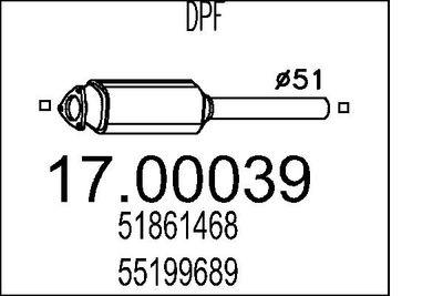 Dieselpartikelfilter - Sot-/partikelfilter, avgassystem MTS 17.00039