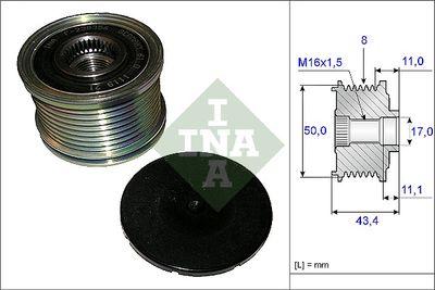 Frikopplingsnav - Frihjulskoppling, generator INA 535 0108 10