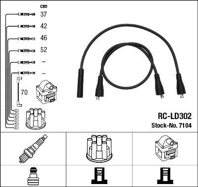 Tändkabel - Tändkabelsats NGK 7104