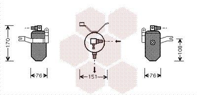 Torkfilter - Torkare,m klimatanläggning VAN WEZEL 0900D184