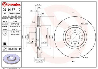 Bromsskivor - Bromsskiva BREMBO 09.9177.10