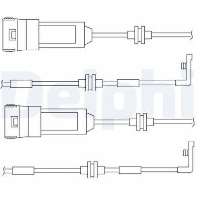 Slitageindikatorer för bromsbelägg - Varningssensor, bromsbeläggslitage DELPHI LZ0145