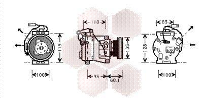 A/C-kompressor - Kompressor, klimatanläggning VAN WEZEL 2800K064