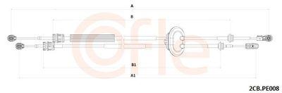 Kabel, manuell växellåda - Vajer, manuell transmission COFLE 92.2CB.PE008