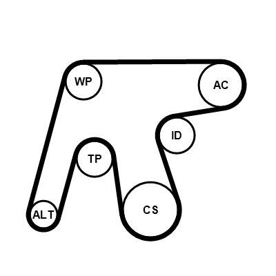 Vattenpump + serpentinremsats - Vattenpump + spårremssats CONTINENTAL CTAM 6PK1642WP3