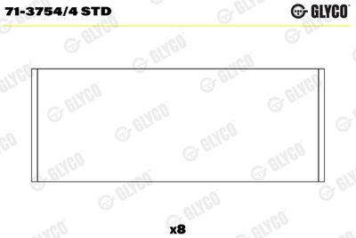 Vevaxellager - Vevstakslager GLYCO 71-3754/4 STD