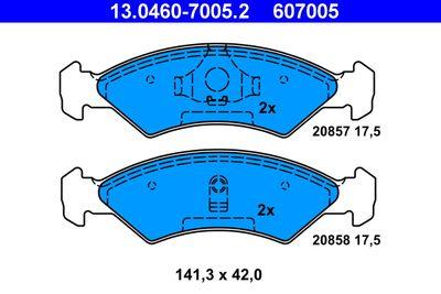 Bromsbelägg - Bromsbeläggssats, skivbroms ATE 13.0460-7005.2