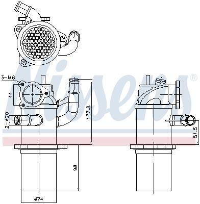 EGR-kylare - Kylare, avgasåterföring NISSENS 989423