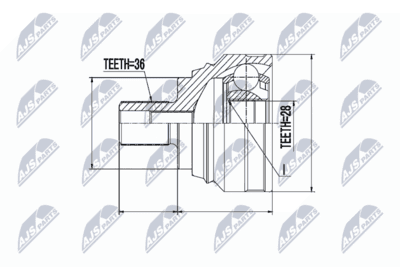 CV-led - Ledsats, drivaxel NTY NPZ-VW-040