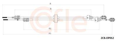 Kabel, manuell växellåda - Vajer, manuell transmission COFLE 92.2CB.OP012