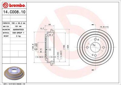 Bromstrummor - Bromstrumma BREMBO 14.C008.10