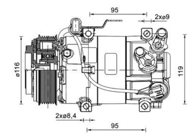 A/C-kompressor - Kompressor, klimatanläggning MAHLE ACP 1460 000P