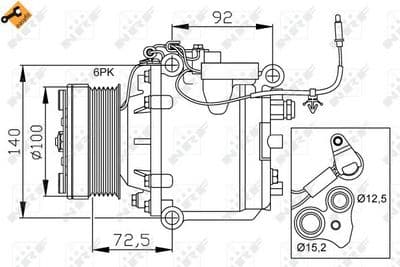 A/C-kompressor - Kompressor, klimatanläggning NRF 32165