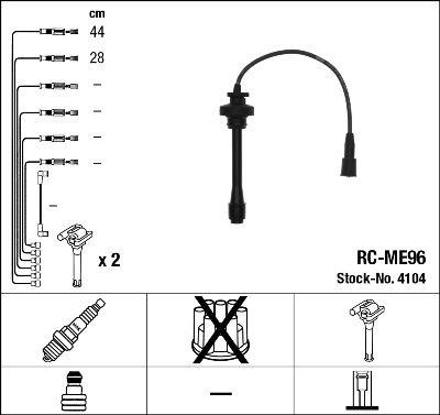 Tändkabel - Tändkabelsats NGK 4104