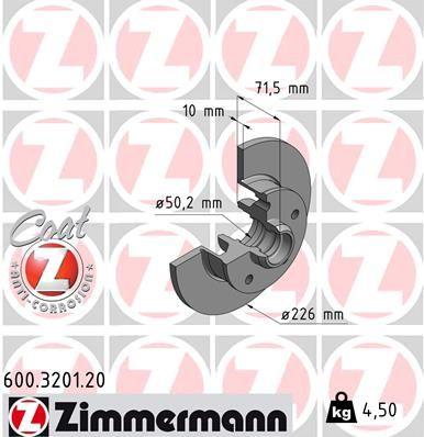 Bromsskivor - Bromsskiva ZIMMERMANN 600.3201.20