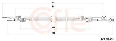 Kabel, manuell växellåda - Vajer, manuell transmission COFLE 92.2CB.OP008