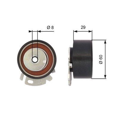 Kamremsspännare - Spännrulle, tandrem GATES T43068