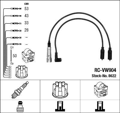 Tändkabel - Tändkabelsats NGK 8622