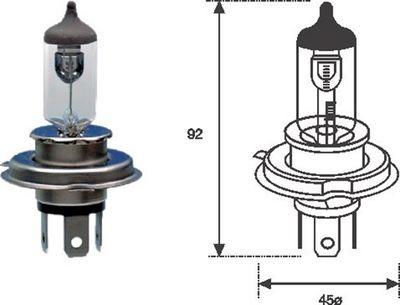 Sökarlampa - Glödlampa, fjärrstrålkastare MAGNETI MARELLI 002555100000