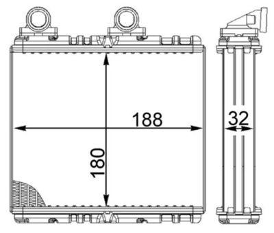 Värmeväxlare - Värmeväxlare, kupévärmare MAHLE AH 222 000S