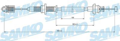 Spjällkabel - Gasvajer SAMKO C0131A