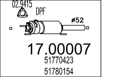 Dieselpartikelfilter - Sot-/partikelfilter, avgassystem MTS 17.00007