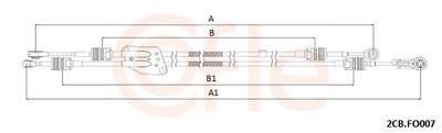 Kabel, manuell växellåda - Vajer, manuell transmission COFLE 92.2CB.FO007