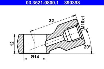 Universalslangar / rör - Anslutning, metallrör ATE 03.3521-0800.1