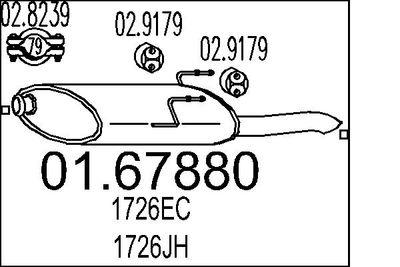 Avgasdämpare - Bakre ljuddämpare MTS 01.67880