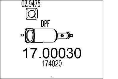 Dieselpartikelfilter - Sot-/partikelfilter, avgassystem MTS 17.00030