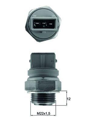 Temperaturfläkt, kylarradiatorfläkt - Termokontakt, kylarfläkt MAHLE TSW 68